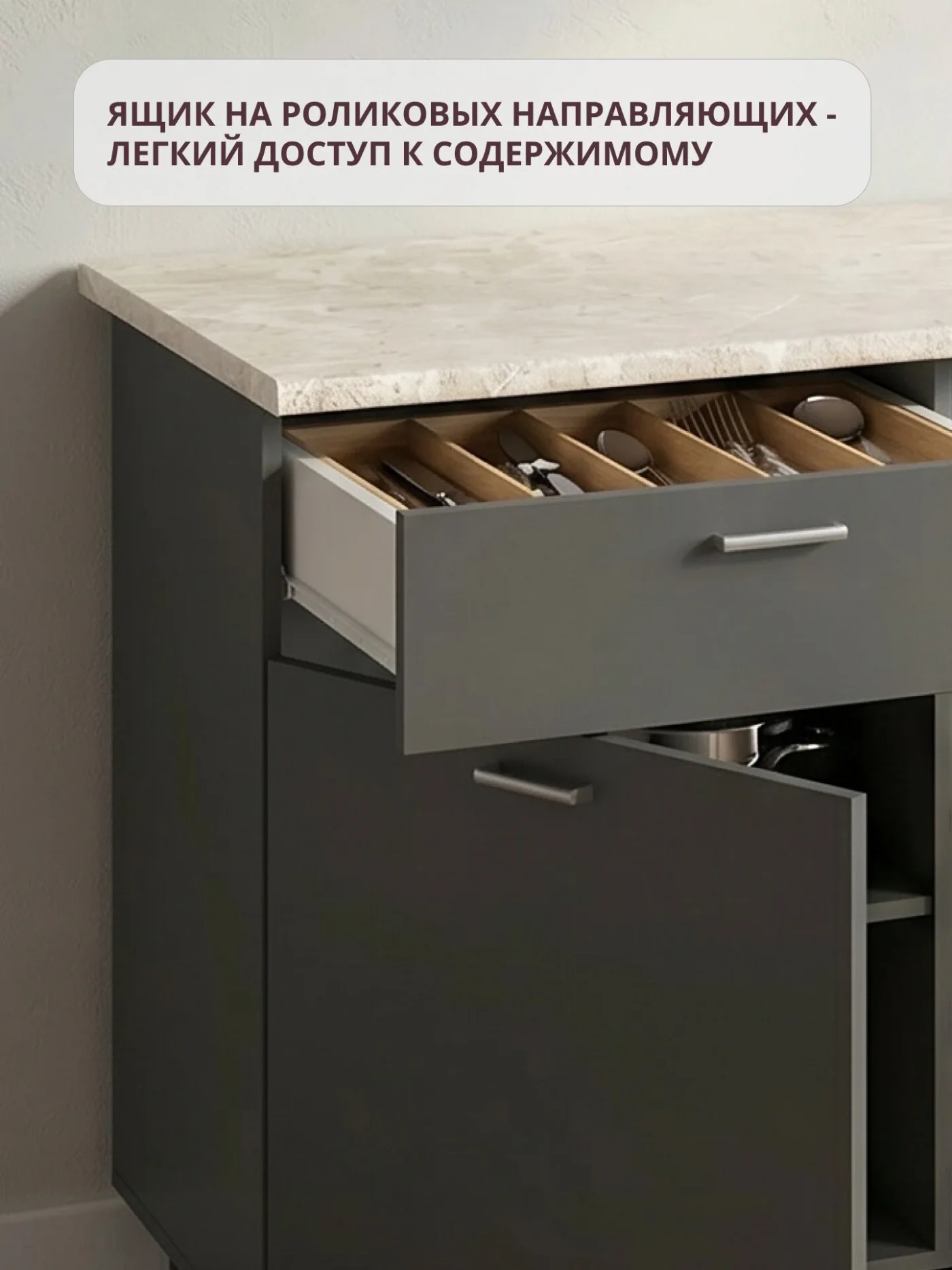 Кухонный гарнитур прямой олмеко "Лима", 200см, диамант серый