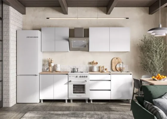 Кухонный гарнитур кухня "Денвер", белая, со столешницей, 2 м, ЛДСП